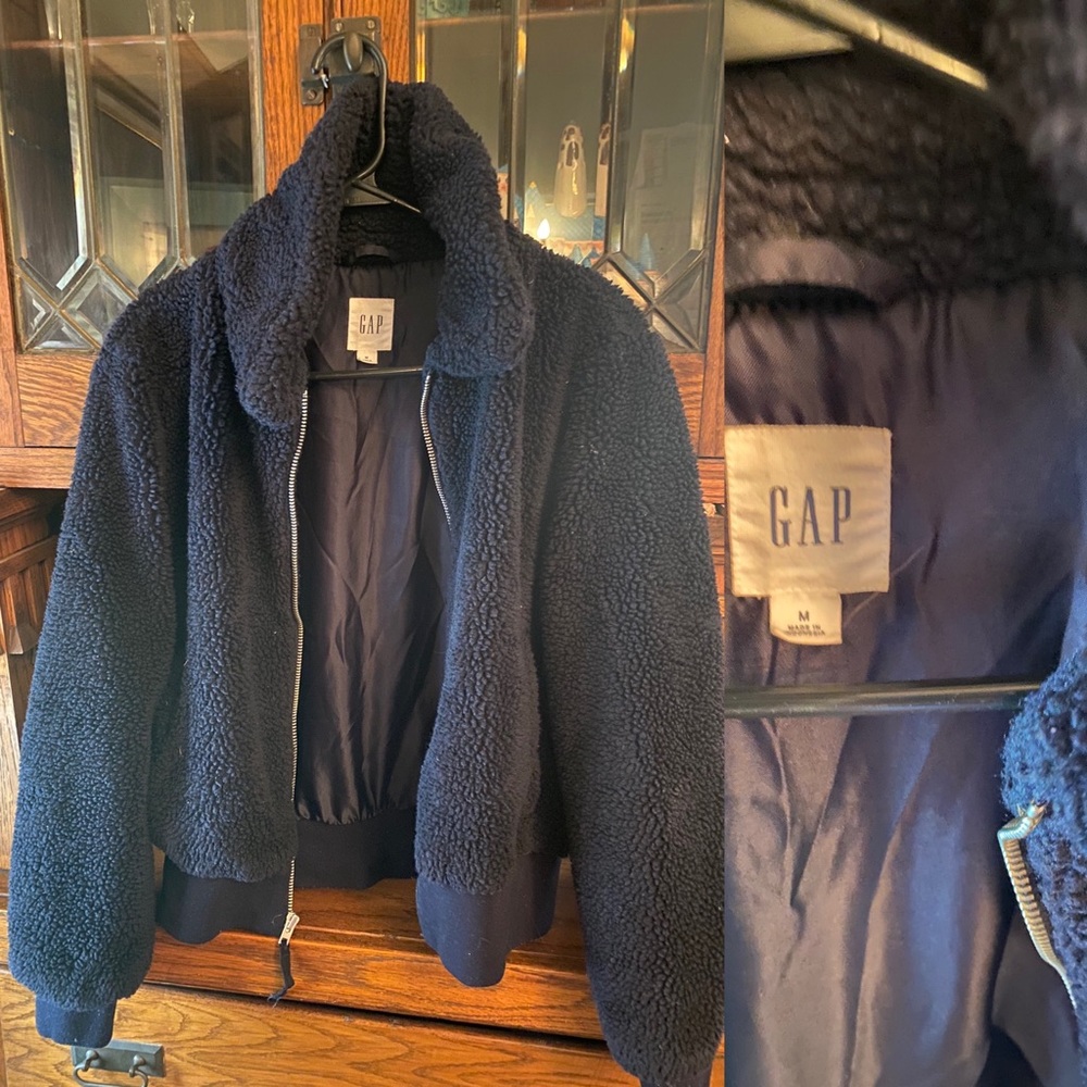 GAP. Navy blue Teddy jacket